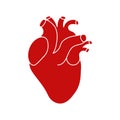 Realistic human heart icon on white background Royalty Free Stock Photo