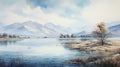 Serene Lake Landscape Canvas Painting By Peter Kawas Iwaiha