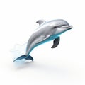 Realistic Hyper-detailed Dolphin In Water With Sleek Metallic Finish
