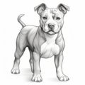 Realistic Hyper-detailed Drawing Of American Pit Terrier Dog Royalty Free Stock Photo