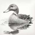 Realistic Hyper-detailed Duck Illustration In Indigo And Gray Royalty Free Stock Photo