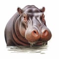 Realistic Hyper-detailed Hippopotamus Drawing With Charming Character Illustrations