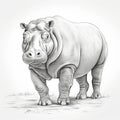 Realistic Hyper-detailed Hippopotamus Illustration In Patrick Brown Style