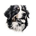 Realistic Hyper-detailed Portrait Of A Bernese Mountain Dog