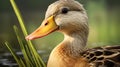 Realistic Hyper-detailed Rendering Of A Beautiful Duck In Water