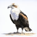 Realistic And Hyper-detailed Rendering Of A Brown-headed Eagle