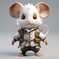 Charming Mouse Knight In Hyper-realistic Sci-fi Adventure