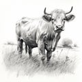 Realistic Hyper-detailed Rendering Of A Cow In A Field