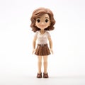 Joyful And Optimistic Toy Figurine With Brown Skirt