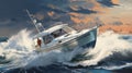 Realistic And Hyper-detailed Street Art Of A Troubled Boat In Muted Neutral Colors