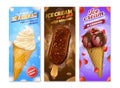 Realistic Ice Cream Different Taste Wrapper Set