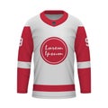 Realistic Ice Hockey away jersey Detroit, shirt template