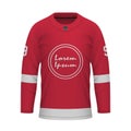 Realistic Ice Hockey shirt of Detroit, jersey template