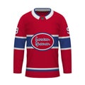 Realistic Ice Hockey shirt of Montreal, jersey template