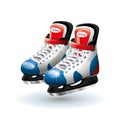 Realistic Ice hockey skates, on white. Royalty Free Stock Photo