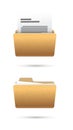 Realistic icon folder with text document isolated Royalty Free Stock Photo