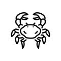 Black line icon for Realistic, sensible and crab