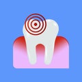 Realistic icon with tooth gum circles. Procedure mask. Poster for report design