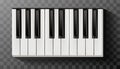 Realistic icon vector piano with keyboard black and white Royalty Free Stock Photo