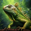 Realistic Iguana Jungle Wallpaper With Colorful Realism
