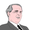 Realistic illustration of the Albanian communist leader Enver Hoxha