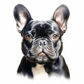 Realistic Illustration Of A Black French Bulldog Royalty Free Stock Photo