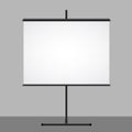 Realistic illustration of blank white projection screen with space for text, vector Royalty Free Stock Photo