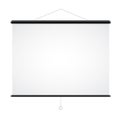 Realistic illustration of blank white projection screen with space for text, vector Royalty Free Stock Photo