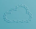 Realistic illustration of a cloud icon made by pins and strings, vector Royalty Free Stock Photo