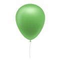 Realistic illustration of green inflatable balloon with brown st