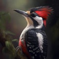 Realistic Illustration Of Woodpacker. Generative AI