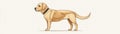 Realistic Illustration of a Loyal Labrador Retriever in Profile on a Light Background Royalty Free Stock Photo