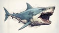 Realistic Illustration Of Megalodon Shark In 3840x2160 Resolution Royalty Free Stock Photo