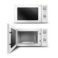Realistic illustration of the microwave oven Royalty Free Stock Photo