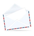 Realistic illustration of open envelope of post