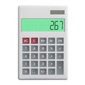 Realistic illustration of a plastic math calculator with buttons and display, vector Royalty Free Stock Photo