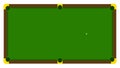 Realistic illustration with pool billiard on green table. Pool billiards tournament announcement poster with green table. Vector