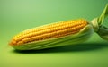 A realistic illustration of a single corn with a minimalist design on a mocca background, Generative Ai