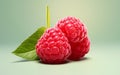 A realistic illustration of a single raspberry with a minimalist design, Generative Ai