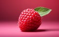A realistic illustration of a single raspberry with a minimalist design, Generative Ai