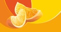 Realistic illustration slice of orange fruit.