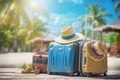 Realistic illustration of three luggage, world tourism day Royalty Free Stock Photo