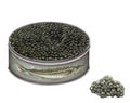 Realistic illustration of a tin of caviar
