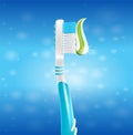 Realistic Illustration Toothbrush with Paste in 3d