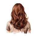 Realistic Illustration Of Woman\'s Back With Long Dark Hair