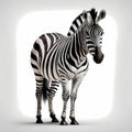 Zebra Isolated White. Generative AI Royalty Free Stock Photo