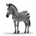 Zebra Isolated White. Generative AI Royalty Free Stock Photo