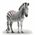 Zebra Isolated White. Generative AI Royalty Free Stock Photo