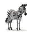 Zebra Isolated White. Generative AI Royalty Free Stock Photo