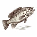 Realistic Illustrations Of Smallmouth Bass With Unique Artistic Styles